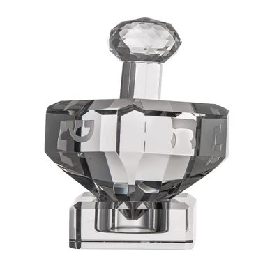 (D) Judaica Dreidel Cler Crystal Hanuka Centerpiece 5.5 inch