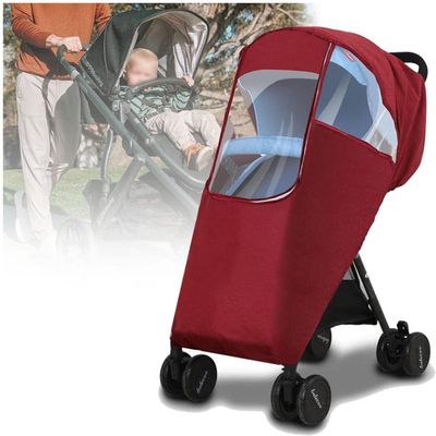 MMWMJWMB Universal Baby Stroller Rain Cover Waterproof, Travel Strollers Raincoat - Pushchairs Accessories Baby Carriage Rain Cover - Windproof Protection Outdoor Use Easy to Install and Remove