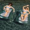 FUNBOY Giant Inflatable Luxury Clear Mint Blue Mesh Lounger Water Hammock Pool Float, Perfect for a Summer Pool Party, Cup Holder, Bundle Pack of 2 view 3
