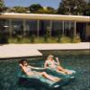 FUNBOY Giant Inflatable Luxury Clear Mint Blue Mesh Lounger Water Hammock Pool Float, Perfect for a Summer Pool Party, Cup Holder, Bundle Pack of 2 view 4