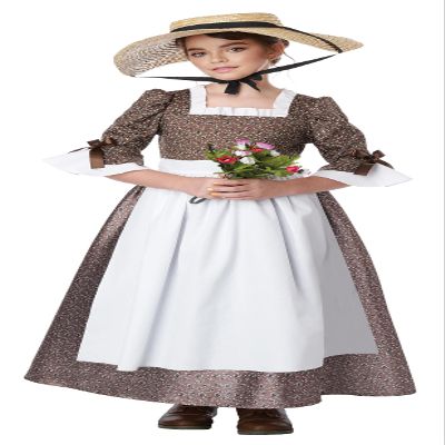 California Costumes, American Colonial Dress, Child, Brown/White, Medium