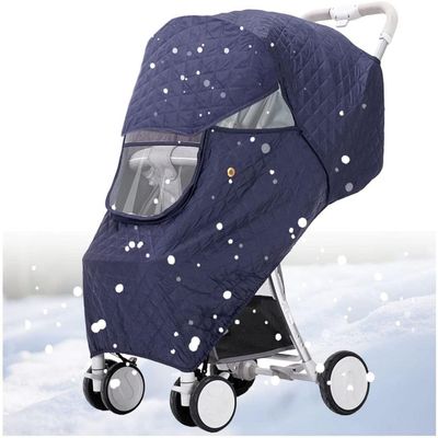 MMWMJWMB Thickened Warm Material Universal Baby Stroller Rain Cover - Waterproof Weather Shield Waterproof Universal Large Transparent Window for Pushchairs Accessories Strollers Raincoa