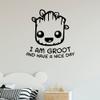 I Am Groo and Have A Nice Day - Cute Baby Grot Face Silhouette Vinyl Wall Art Sticker Decal Decoration Home Bedroom Classroom Nursery Living Room Size (22x30 inch) view 3