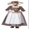 California Costumes, American Colonial Dress, Child, Brown/White, X-Large view 1
