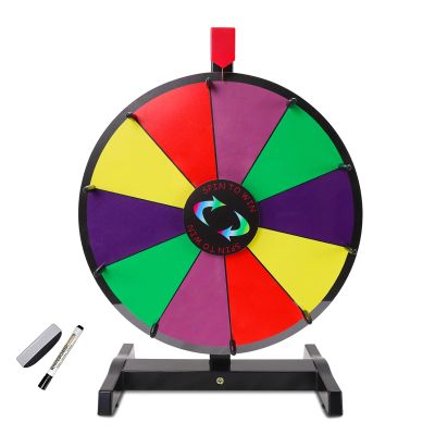 iElyiEsy 15 Inch Spinning Prize Wheel Tabletop Prize Wheel with 10 Slots Dry Erase Spinning Wheel for Trade Show Carnival Party Pub Fortune Game