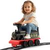 JOYLDIAS 3-in-1 Ride On Train with 16pcs Curved Tracks, 6V Electric Ride On Toy Train for Kids with Lights, Horns, Storage, Retractable Foot Pedals for Toddlers Under 39 inch, Black view 1