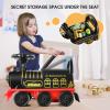 JOYLDIAS 3-in-1 Ride On Train with 16pcs Curved Tracks, 6V Electric Ride On Toy Train for Kids with Lights, Horns, Storage, Retractable Foot Pedals for Toddlers Under 39 inch, Black view 4