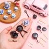 Zhanmai 47 Miniatures Dollhouse Kitchen Accessories Miniature Porcelain Tea Cup Set, Metal Pots and Pans Include 16 Mini Doll Plates Knife Fork Spoon, 6 Egg Beater Utensil, 10 Stovetop Cookware view 2