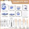 Zhanmai 47 Miniatures Dollhouse Kitchen Accessories Miniature Porcelain Tea Cup Set, Metal Pots and Pans Include 16 Mini Doll Plates Knife Fork Spoon, 6 Egg Beater Utensil, 10 Stovetop Cookware view 3