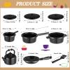 Zhanmai 47 Miniatures Dollhouse Kitchen Accessories Miniature Porcelain Tea Cup Set, Metal Pots and Pans Include 16 Mini Doll Plates Knife Fork Spoon, 6 Egg Beater Utensil, 10 Stovetop Cookware view 4