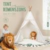 Sumbababy Kids Teepee Tent - Natural Canvas Playhouse with Fringe, Washable Fabric, Tipi Sleepover Tent, Includes Carry Bag, Lights & Colorful Flags - Perfect for Indoor & Outdoor Fun view 2