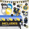 Batman Birthday Decorations and Party Supplies | Serves 16 Guests | Balloons, Banner, Table Cover, Masks, Plates, Cake Plates, Napkins, Cups, Button | Officially Licensed view 2