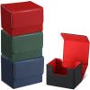 Yookeer 4 Pieces Leather Deck Card Boxes Cards Deck Game Box for Collectible Playing Card Box Compatible with MTG Commander(Black, Green, Red, Blue,Horizontal) view 1