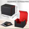 Yookeer 4 Pieces Leather Deck Card Boxes Cards Deck Game Box for Collectible Playing Card Box Compatible with MTG Commander(Black, Green, Red, Blue,Horizontal) view 4