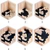 3D Wooden Brain Teaser Puzzle Cube Wooden Puzzles T-Shaped Jigsaw Logic Puzzle Game Puzzles Educational Toy for Kids and Adults (Black) view 2