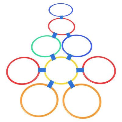 ASDOY Hopscotch Hopscotch Ring Game-10 Multi-Colored Plastic Rings and Connectors for Indoor Or Outdoor Use-Fun Creative Play Set(Size:Width: 48cm)