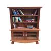 Miniature Teak Bookshelf Cabinet with Books Dollhouse Furniture view 1