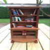 Miniature Teak Bookshelf Cabinet with Books Dollhouse Furniture view 2