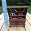 Miniature Teak Bookshelf Cabinet with Books Dollhouse Furniture view 4