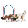 Schleich Farm World, Horse Toy for Kids, Agility at The Stable Horse Set with Horses and Rider, Ages 3+ view 4