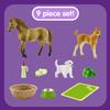 Schleich Horse Club Sarah's Baby Horse Animal Care Figurine Toy Set - Little Farm Animal Care Horse, Foal, and Puppy with Accessories Play Toy Set for Boys and Girls, Gift for Kids Age 5+ view 3