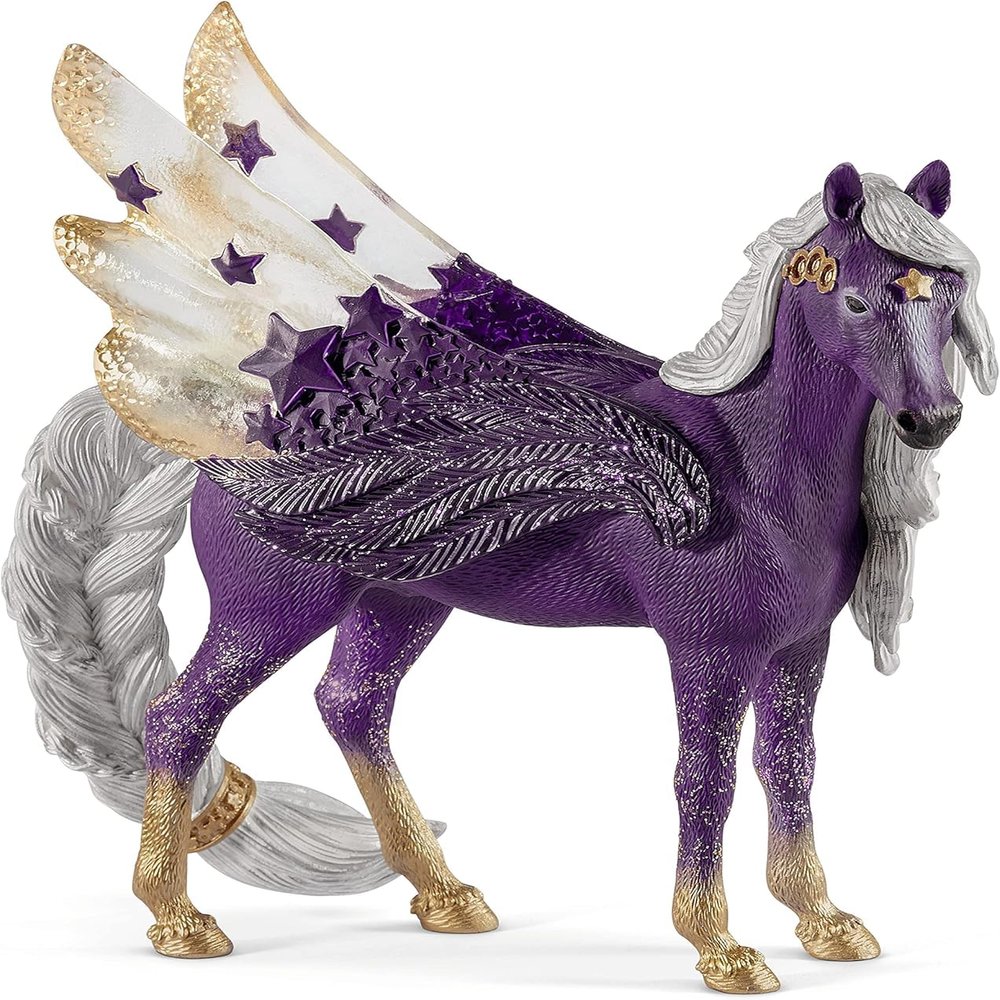 Schleich Bayala - 7 Star Pegasus Figurine with Starry Wings - Magical Winged Horse Toy with Glitter Body - Celestial Mare Fantasy Collectible for Screen-Free Play - Kids Ages 5+ | 70579