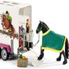Schleich Horse Club - 38PC Trailer and Truck Transporter Playset with Realistic Horse and Rider Figurines and Accessories - Interactive Toys for Girls and Boys - Kids Ages 5+ | 42346 view 2