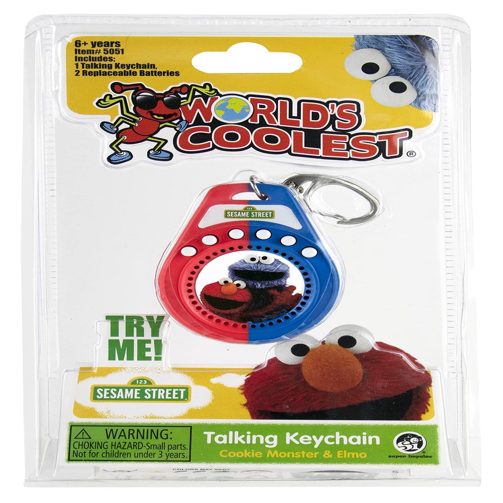 World's Coolest Sesame Street Talking Keychain, Multi, Miniature