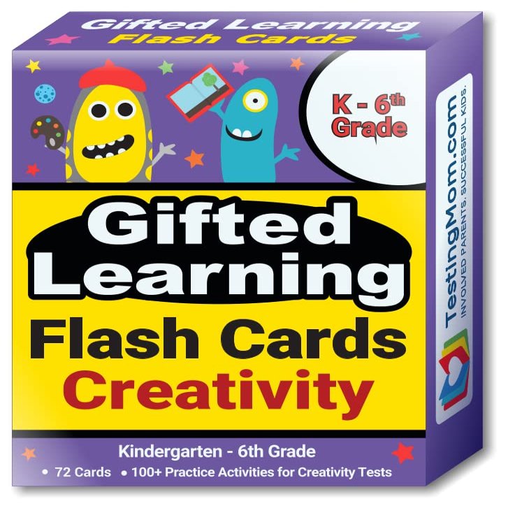 TestingMom.com Creativity Flash Cards  Kindergarten - 6th Grades  Improve Skills or Prepare for the Torrance Test of Creative Thinking (TTCT), Structure of Intellect Creativity Test (SOI), and more.