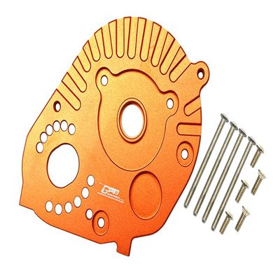 GPM for 1/10 RBX10 RYFT Rock Bouncer AXI03005 Aluminum Motor Mount Plate with Heat Sink FINS - 10PC Set (Orange)