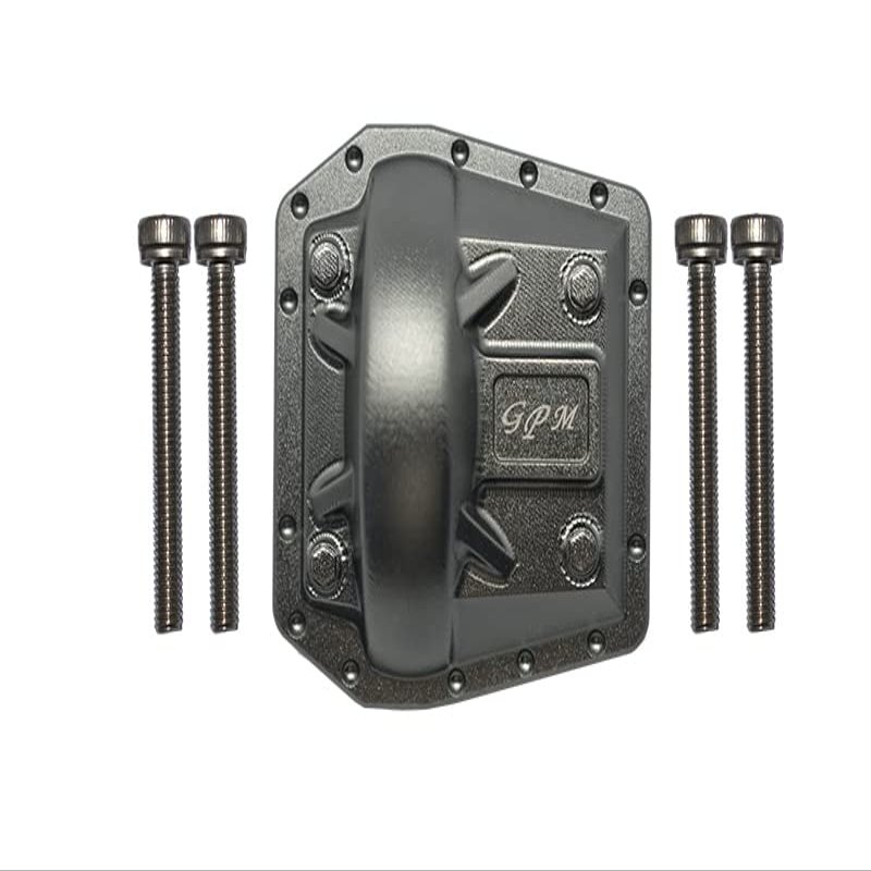 GPM 5Pc Set Upgrades Aluminum Front/Rear Gearbox Cover for 1/6 4WD SCX6 Jeep Jlu Wrangler (AXI05000) & 1/6 4WD SCX6 Trial Honcho (AXI05001) RC Cars (Gray)