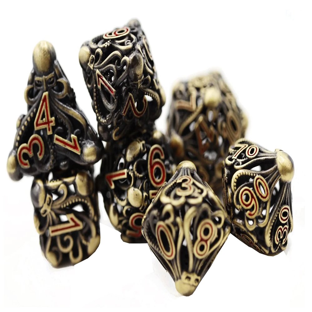 Mind Eater: Bronze - Hollow Metal RPG Dice Set