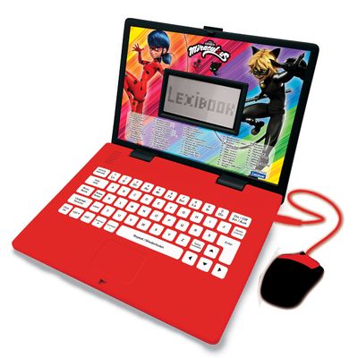 Lexibook Miraculous Ladybug Cat Noir, Educational and Bilingual Laptop German/English, Toy for Child Kid (Boys & Girls) 124 Activities, Learn Play Games and Music with Ladybug, Red/Black, JC598MIi3