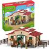 schleich Farm World - 43PC Stable Playset with Horse Figurines - Barn Play Set with Horseback Rider Figure and Equestrian Accessories - Realistic Horse Toys for Screen-Free Play - Kids 3+ | 42195 view 1