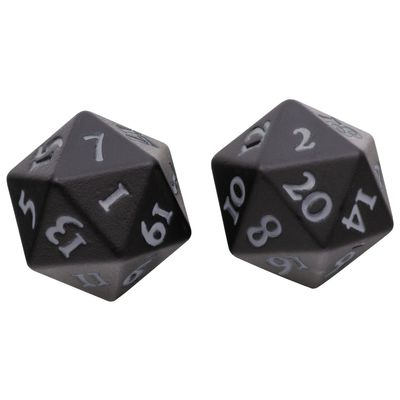 Ultra PRO - Vivid Heavy Metal Dice Set Black 2ct - Up Your Gaming 20 Sided Dice, Role Playing Games, Matte Finish