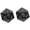 Ultra PRO - Vivid Heavy Metal Dice Set Black 2ct - Up Your Gaming 20 Sided Dice, Role Playing Games, Matte Finish view 1