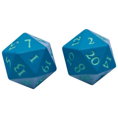 Ultra PRO - Vivid Heavy Metal Dice Set Teal 2ct - Up Your Gaming 20 Sided Dice, Role Playing Games, Matte Finish