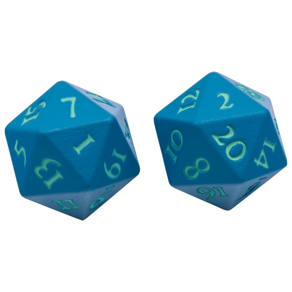 Ultra PRO - Vivid Heavy Metal Dice Set Teal 2ct - Up Your Gaming 20 Sided Dice, Role Playing Games, Matte Finish