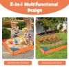 HONEY JOY Kids Wooden Sandbox, Outdoor Bottomless Sand Pit with 4 Built-in Corner Seating, Cedar Backyard Sand Boxes for Kids Outdoor, Gift for Boys Girls Age 3+ view 3