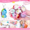 POKONBOY 30 Pack Squishy Toys for Kids Party Favors Bulk, Kawaii Animals Squishies Pack Unicorn Donuts Birthday Gifts for Boys Girls Classroom Treasure Prizes (with Keychains) view 2