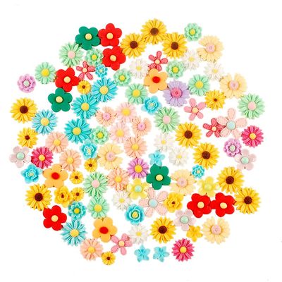 NWFashion 100PCS Miniature Decor Dessert Pastry Toy Food Cake Topper Scrapbooking Shoe Decoration Charms (Flower)