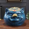 YKHB Coin Bank Resin Cute Blue Pig Piggy Bank Creative Coin Bank Anti-Fall Money Bank Adult Children's Gift Home Decoration Large Capacity Children's Adult Gifts (Color : Blue) view 4