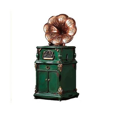 YKHB Coin Bank Retro Piggy Bank Classical Gramophone Coin Bank Creative Resin Money Bank Children Christmas Birthday Gift Large Capacity Children's Adult Gifts (Color : Green)