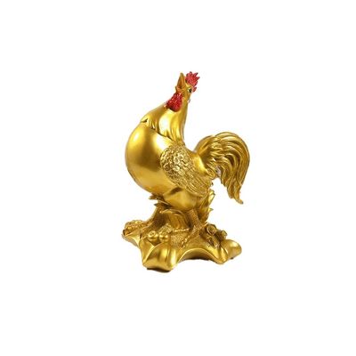Coin Bank Gold Chicken Piggy BankCreative Resin Cartoon Money Bank Cute Money Box with Stopper Christmas and New Year Gifts Children's Adult Gifts (Color : Gold)