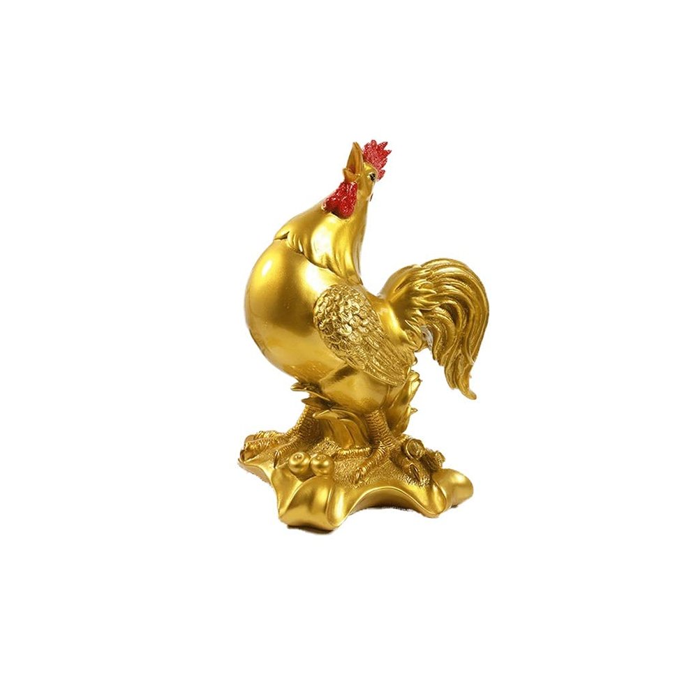 Coin Bank Gold Chicken Piggy BankCreative Resin Cartoon Money Bank Cute Money Box with Stopper Christmas and New Year Gifts Children's Adult Gifts (Color : Gold)