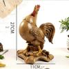 Coin Bank Gold Chicken Piggy BankCreative Resin Cartoon Money Bank Cute Money Box with Stopper Christmas and New Year Gifts Children's Adult Gifts (Color : Gold) view 2