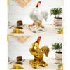 Coin Bank Gold Chicken Piggy BankCreative Resin Cartoon Money Bank Cute Money Box with Stopper Christmas and New Year Gifts Children's Adult Gifts (Color : Gold) view 4