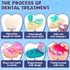 Crelloci Dentist Color Dough Set, Dental Tools Kit Drill and Fill, Doctor DIY Playset Toys for Kids Toddlers 3 Years and Up, Art & Craft Gift with Moulds, Models, 5 Non-Toxic Color view 4