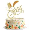 Qertesl Easter Cake Topper,Bunny ears cake decoration,Easter Birthday view 1
