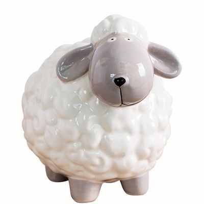 YKHB Coin Bank Ceramic Piggy Bank Home Decor,Cuddly Sheep Shape Stylish Design Coin Bank,Creative Bedroom Living Room Money Bank Children's Adult Gifts